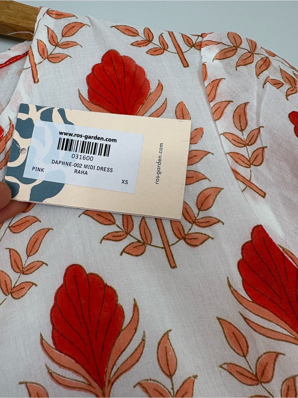 NWT Ro's Garden Daphne Short-Sleeve‎ Midi Dress Sz XS Raha Pink - Picture 4 of 8